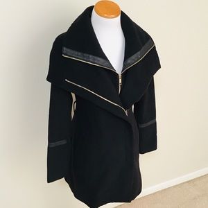 FOREVER NEW Black Wide Double Collar Jacket
